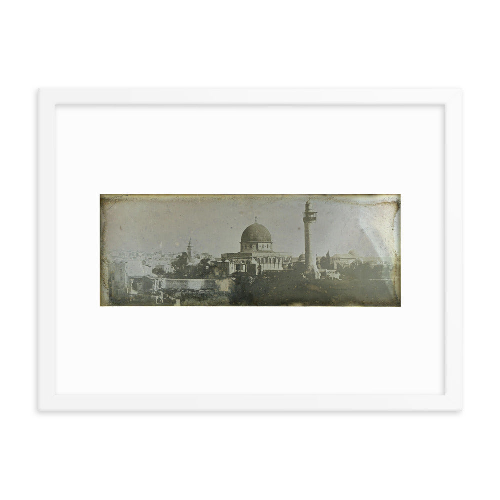 1842 Oldest Dome of the Rock, Jerusalem Framed Vintage Panorama Reprint