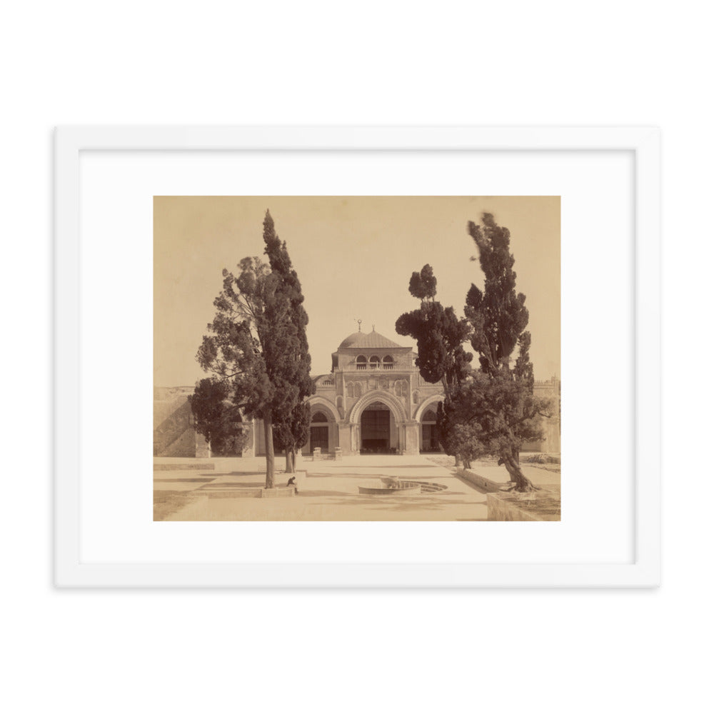 1870s Al-Aqsa Entry and Courtyard Vintage Framed Photo Reprint