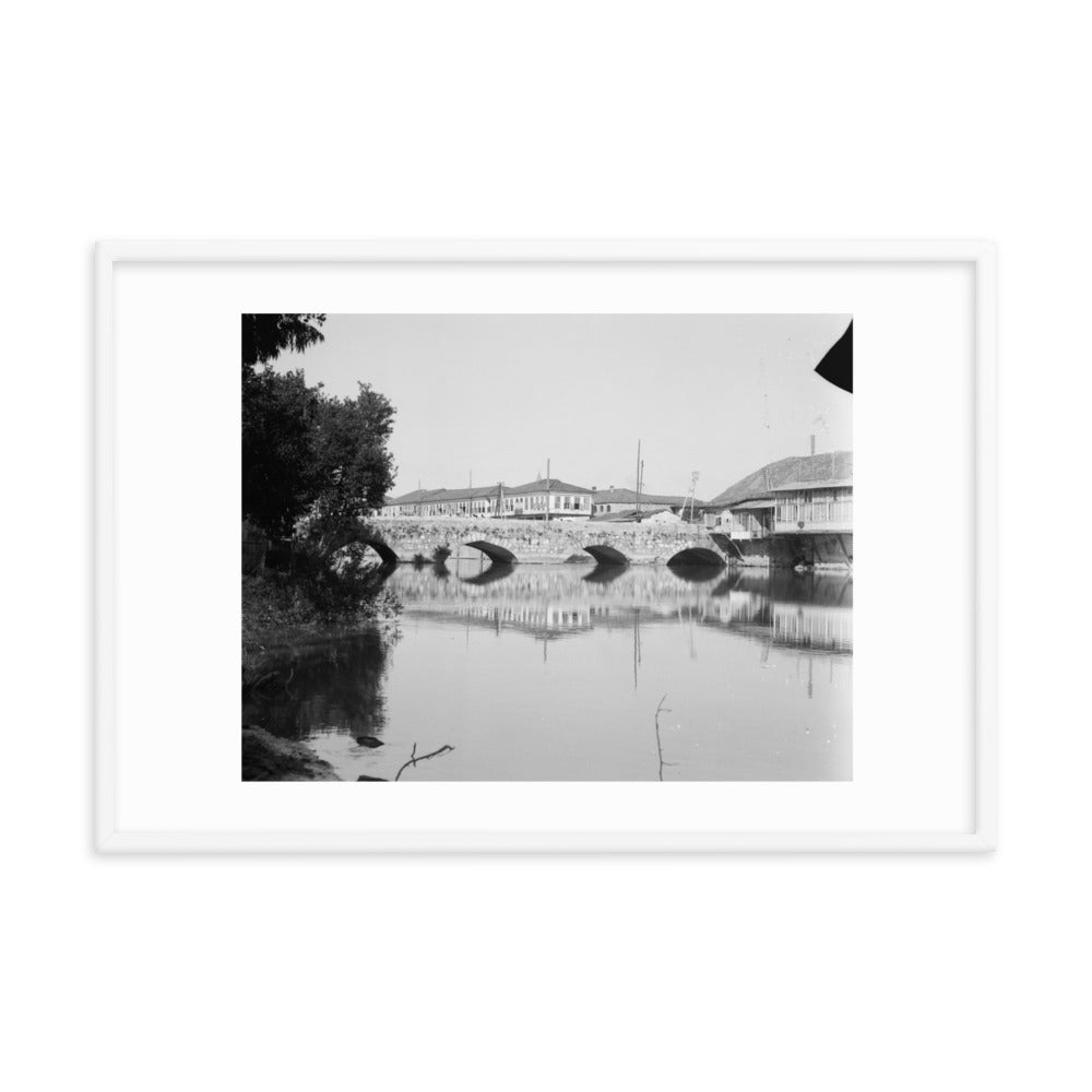 1934-39 Antakya Orontes Roman Gate Bridge Framed Vintage Photo