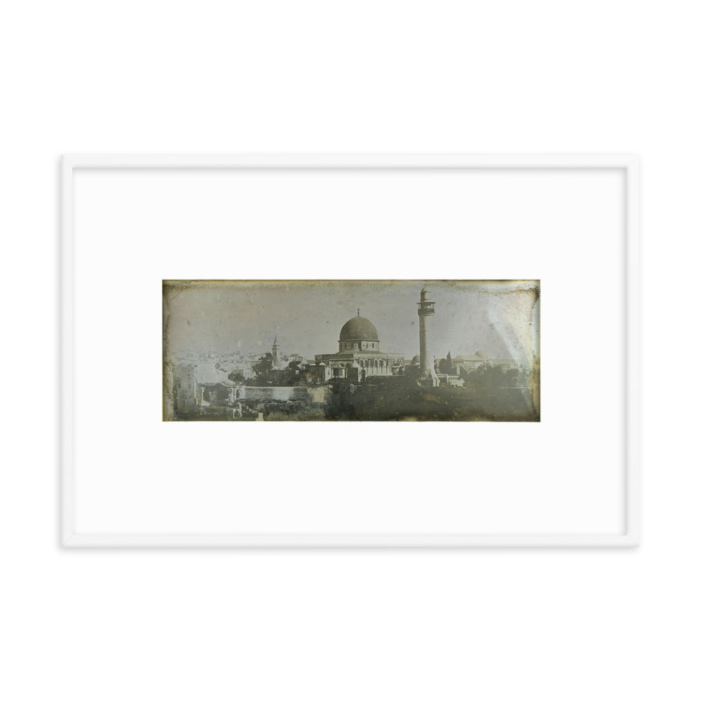 1842 Oldest Dome of the Rock, Jerusalem Framed Vintage Panorama Reprint