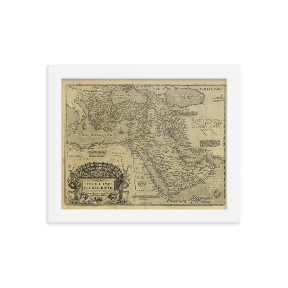 1579 Ottoman Empire Framed Vintage Map Reprint