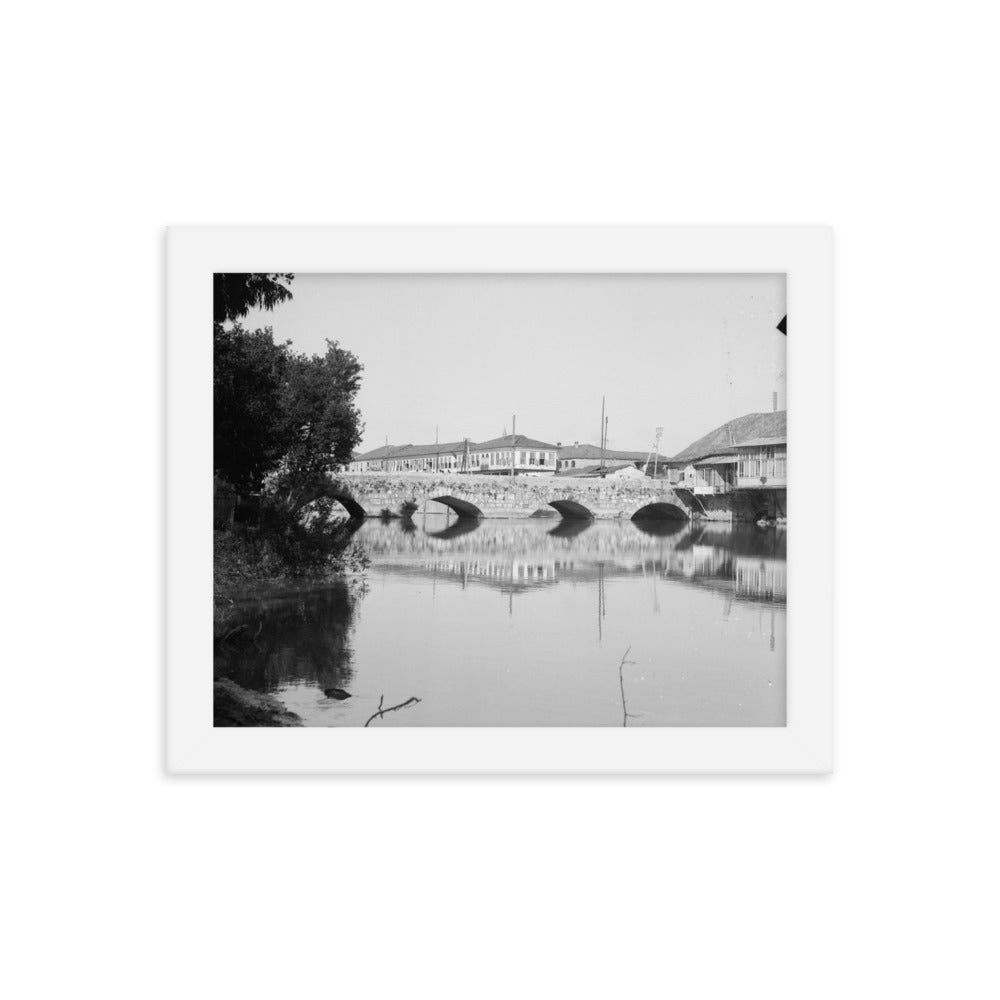 1934-39 Antakya Orontes Roman Gate Bridge Framed Vintage Photo