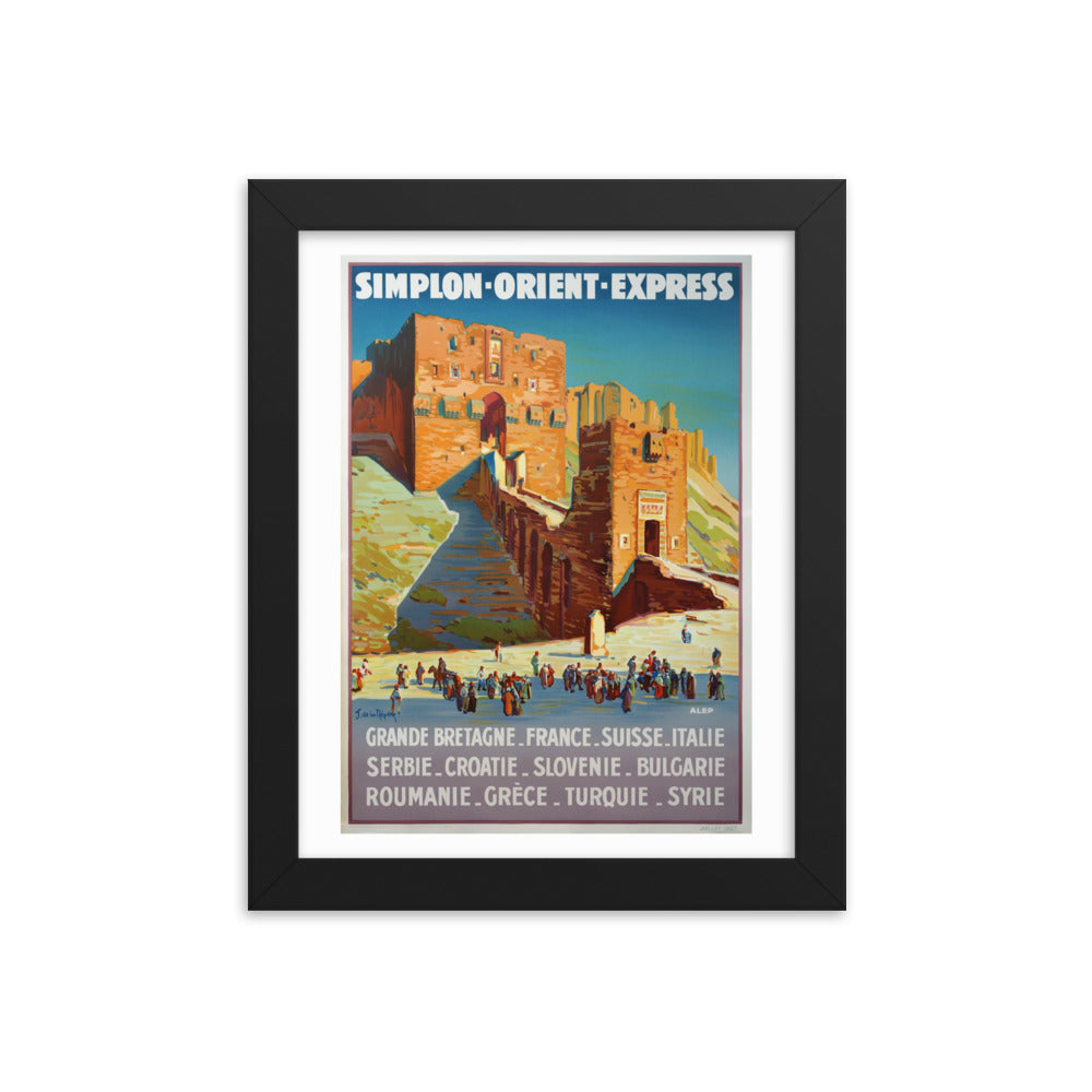 1920s Aleppo Citadel, Framed Vintage Tourism Poster Reprint