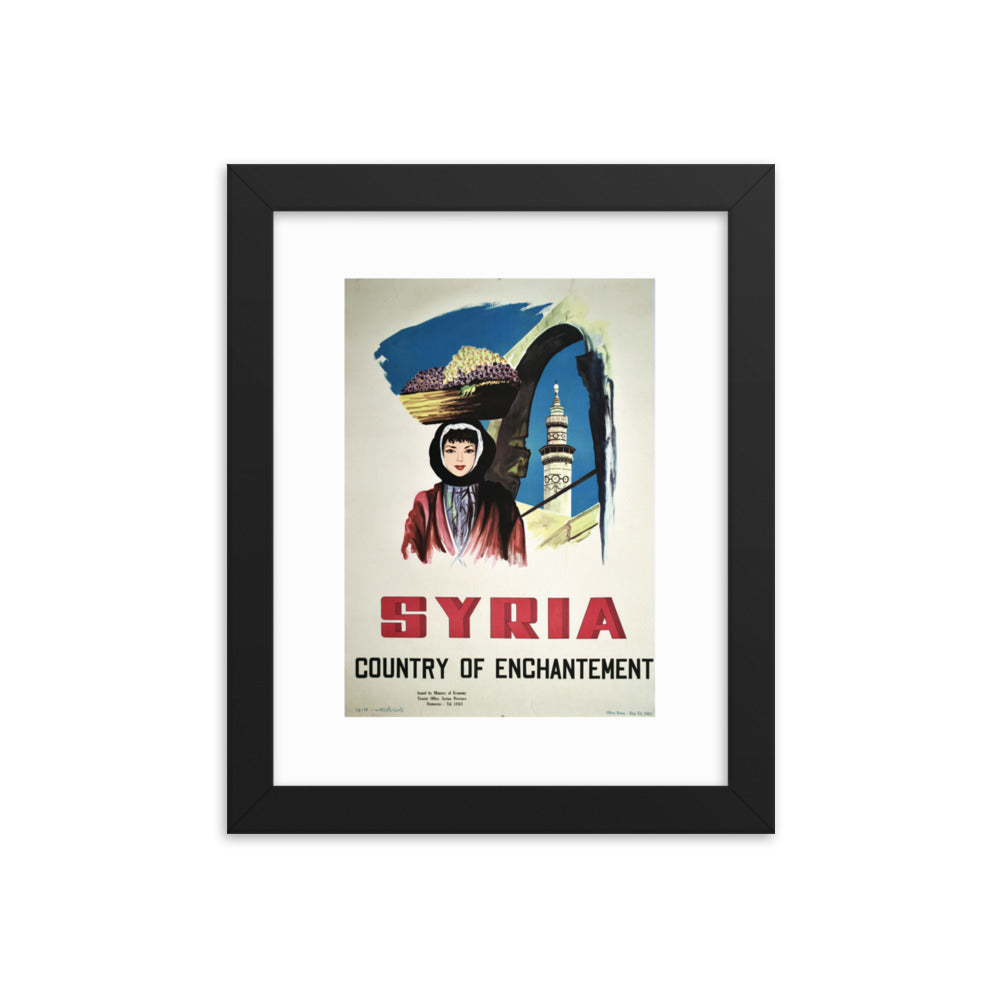 1950 Syria 'Enchanted' Framed Vintage Tourism Poster