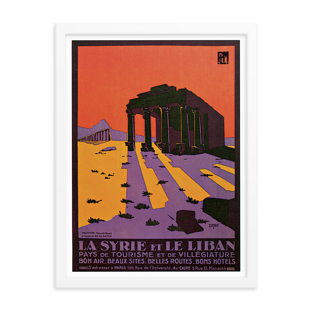 1927 Palmyra, Temple of Baalshamin, Framed Vintage Tourism Poster